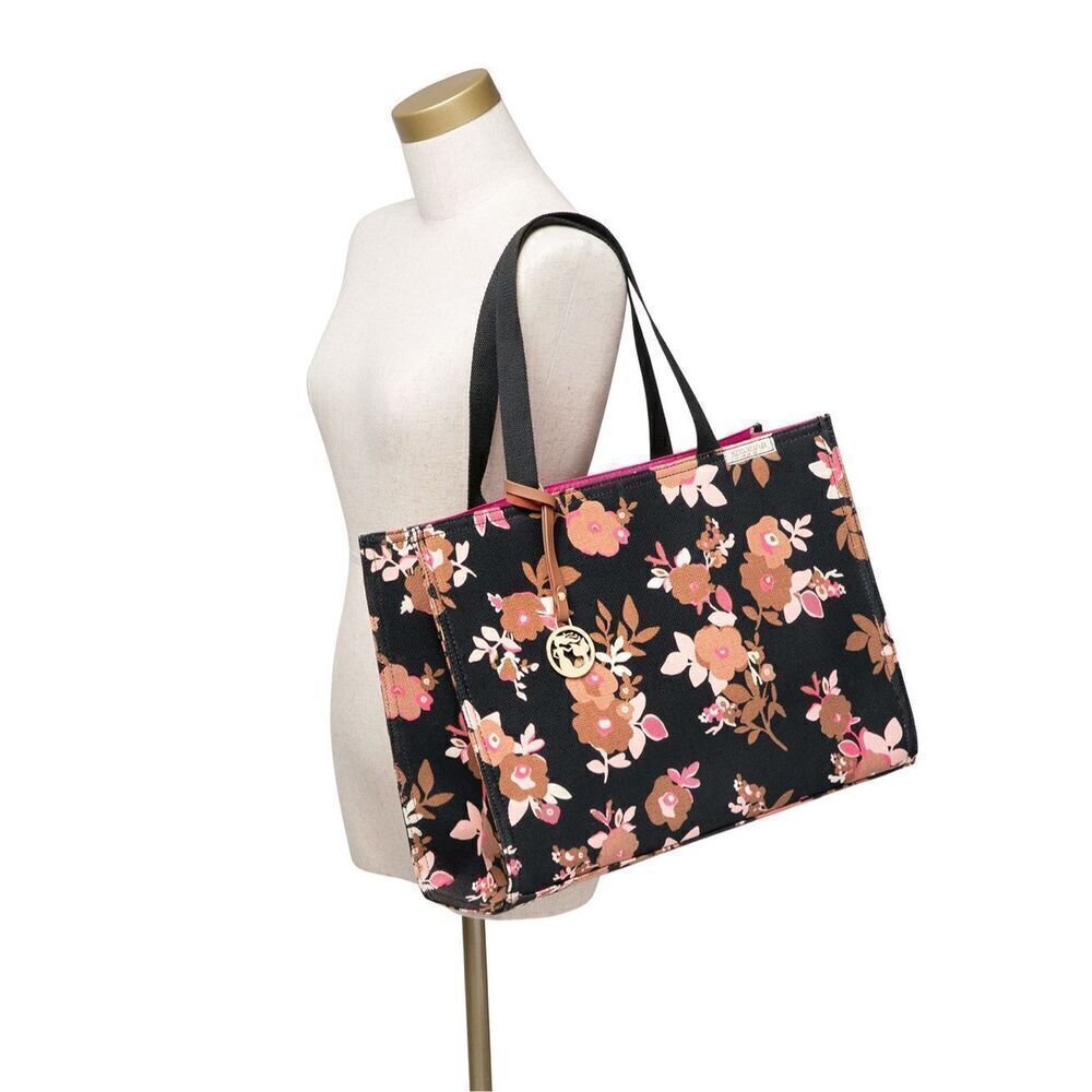 NWOT Spartina 449 Verdier Market Tote Bag  Black Floral